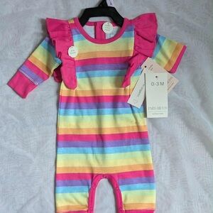 Paris Hilton Multicolor Striped Baby Romper